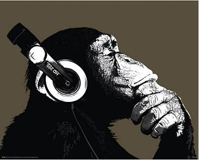 The-Chimp-Stereo-font-b-Headphones-b-font-font-b-Art-b-font-Print-Poster-Print